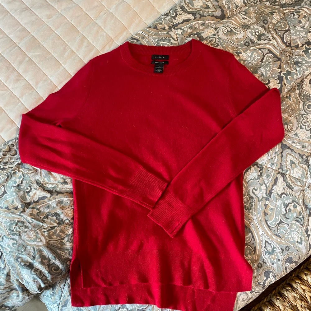 Red cashmere sweater